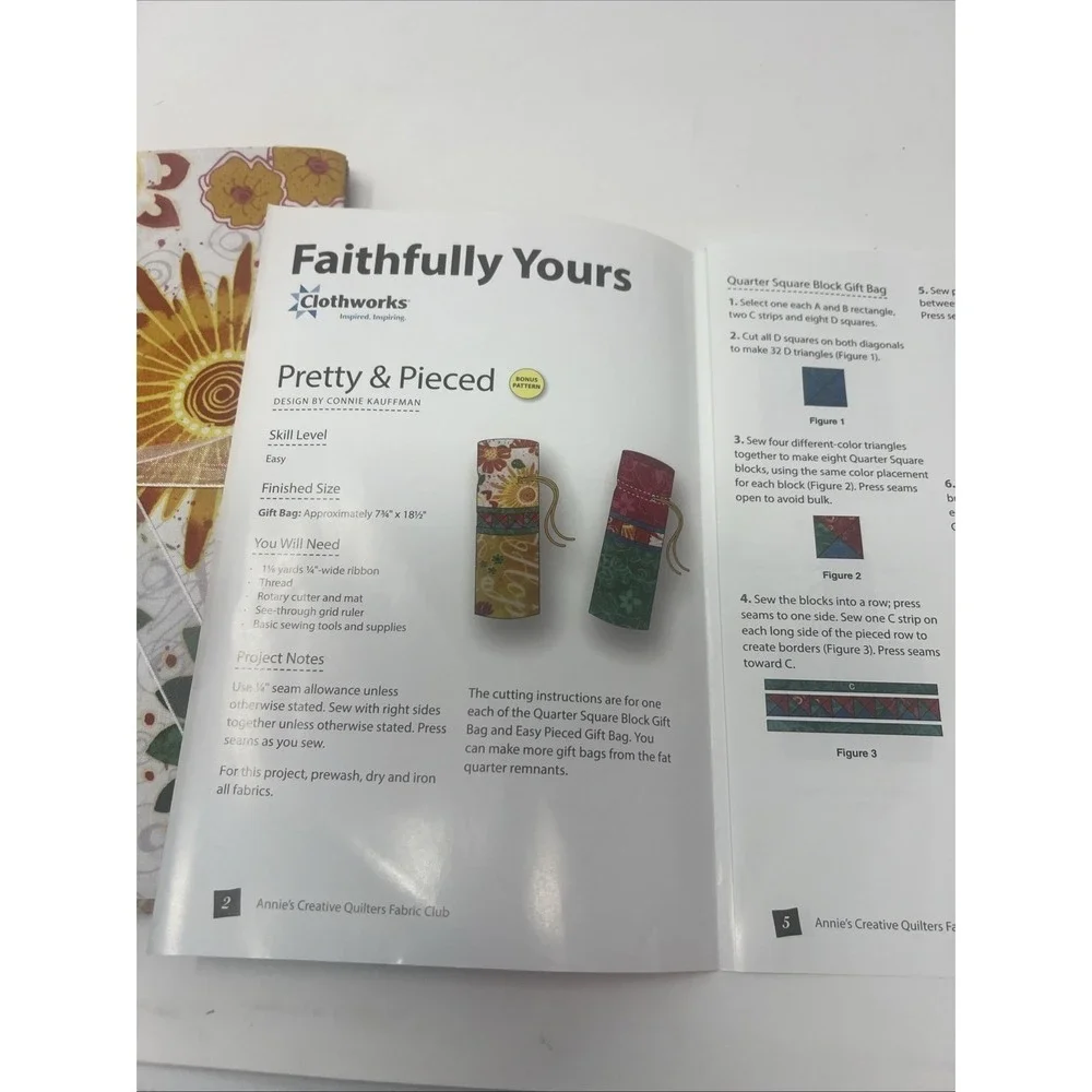 Annie's Creative Quilters Fabric Club Faithfully‎ Yours Collection - Gift Bags